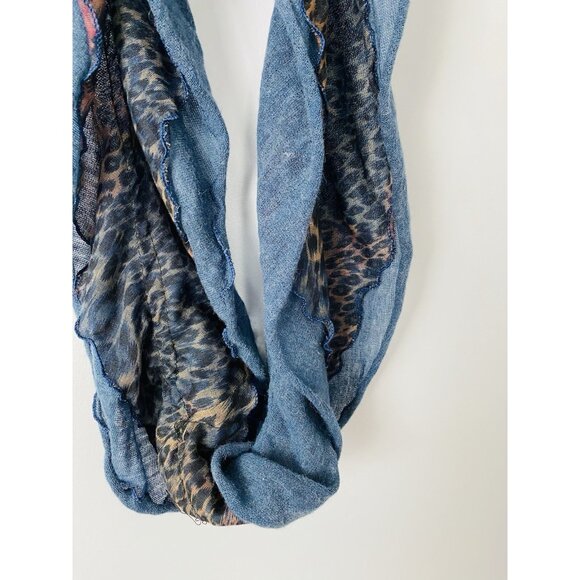 Multicolor Animal Print Infinity Scarf One Size Two Layer - Picture 4 of 6